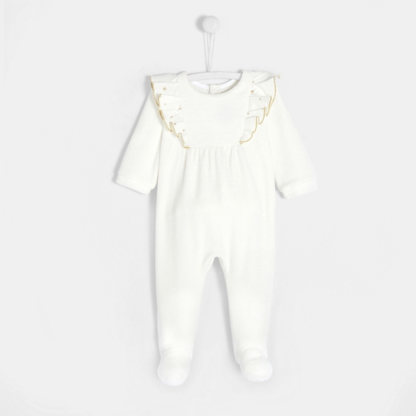 photographe-naissance-paris-pyjama-blanc-or-noel-bebe